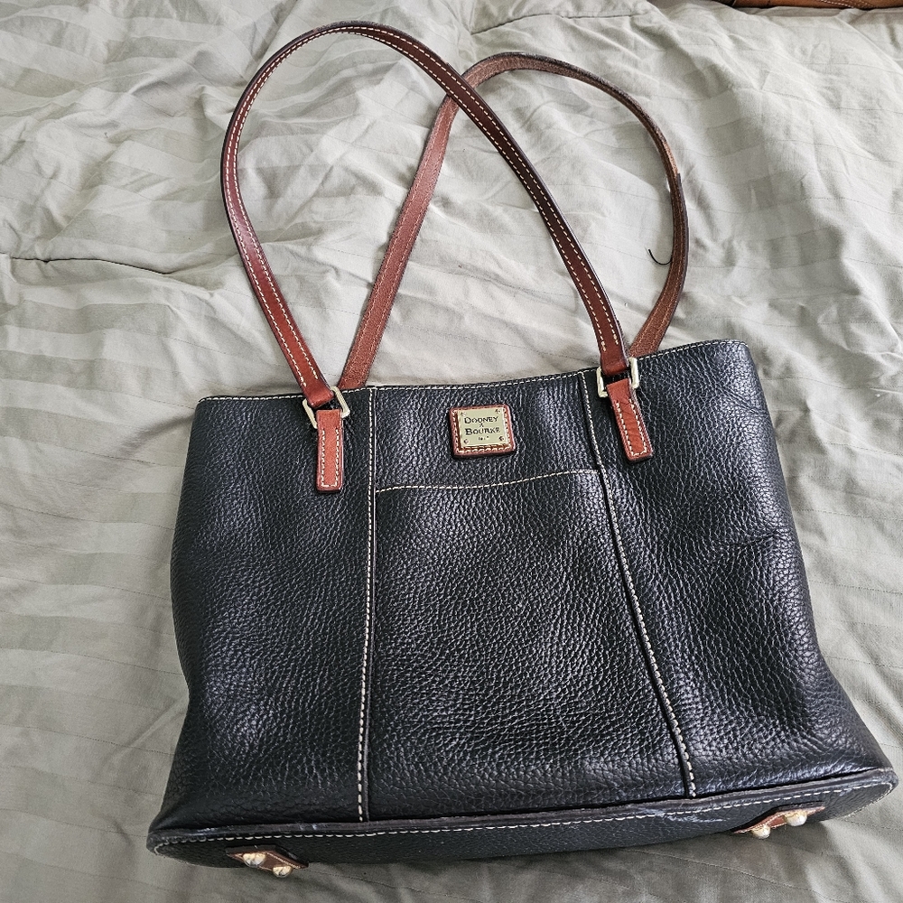 Dooney & Bourke Black and Brown Shoulder Bag